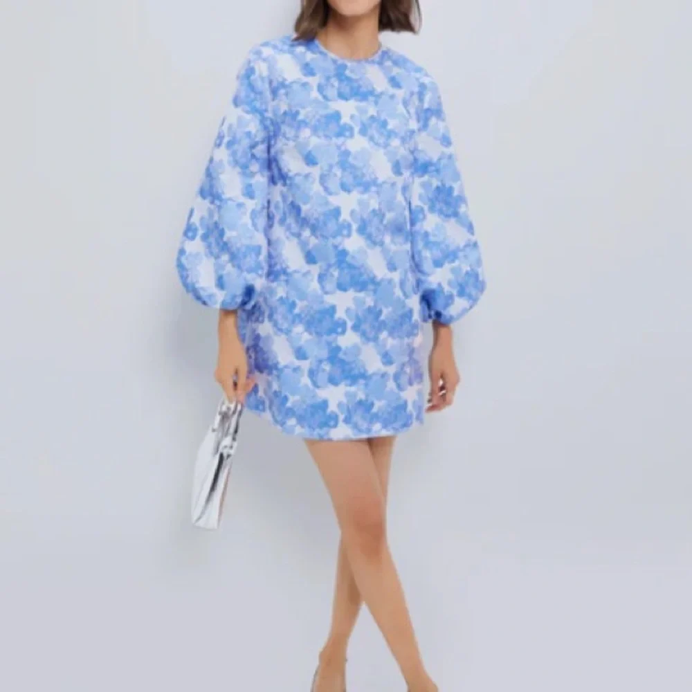 hyacinth blue dress 1930's Blue Hyacinth Silk Dress with Cream Lace – Eveliina Vintage main image 0